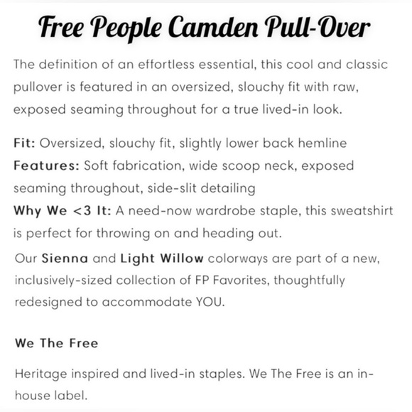 NWOT Free People Camden Pullover - Picture 9 of 10